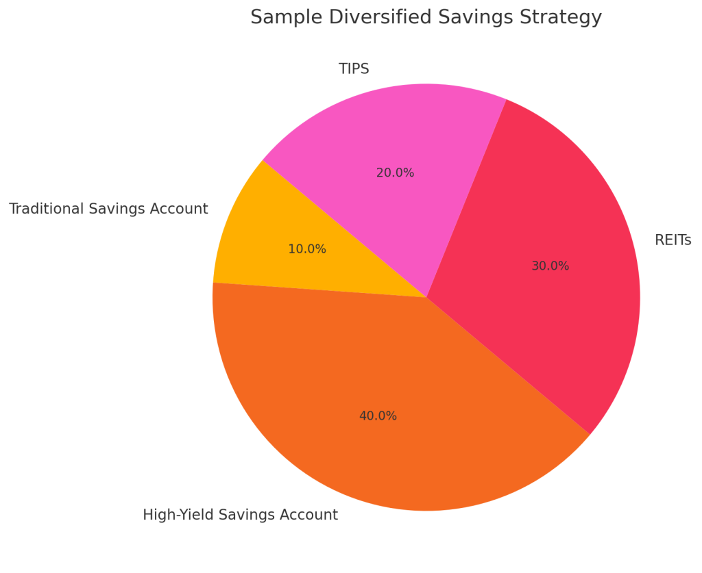 A pie chart of a Diversified Savings Strategy