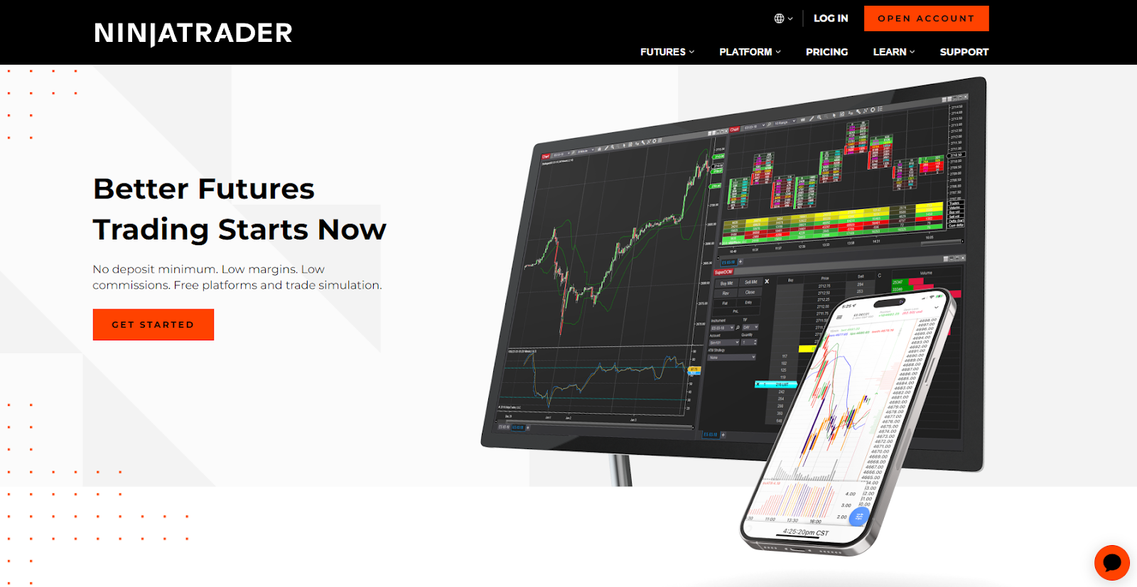 NinjaTrader futures broker platform