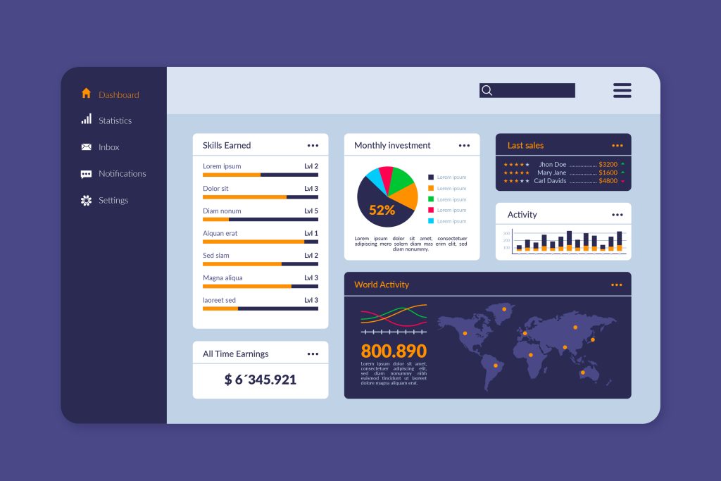 An illustration of an AI-powered advanced analytics dashboard